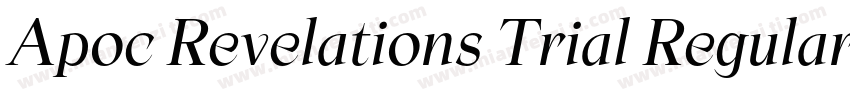 Apoc Revelations Trial Regular字体转换